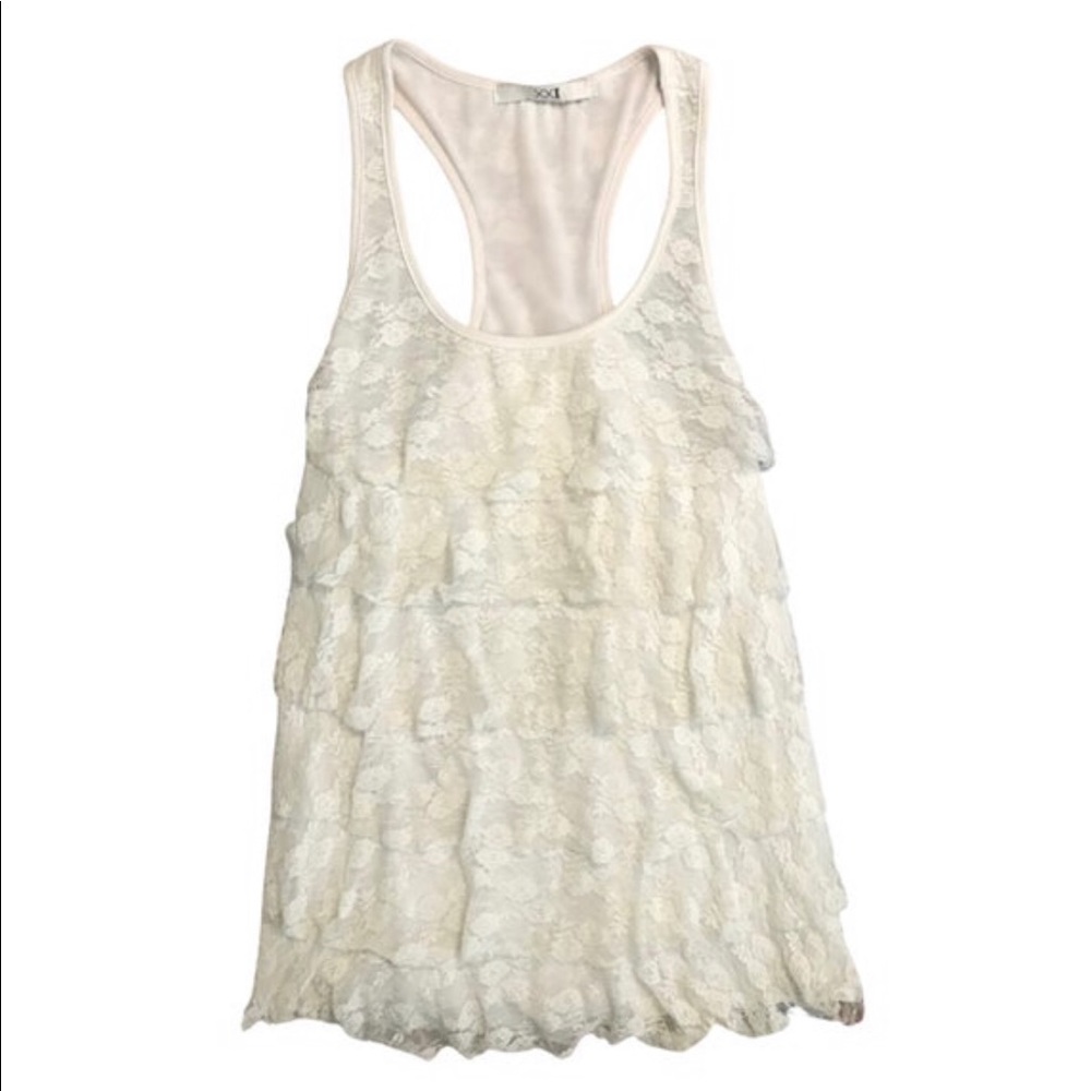 White Sleeveless Ruffles Top